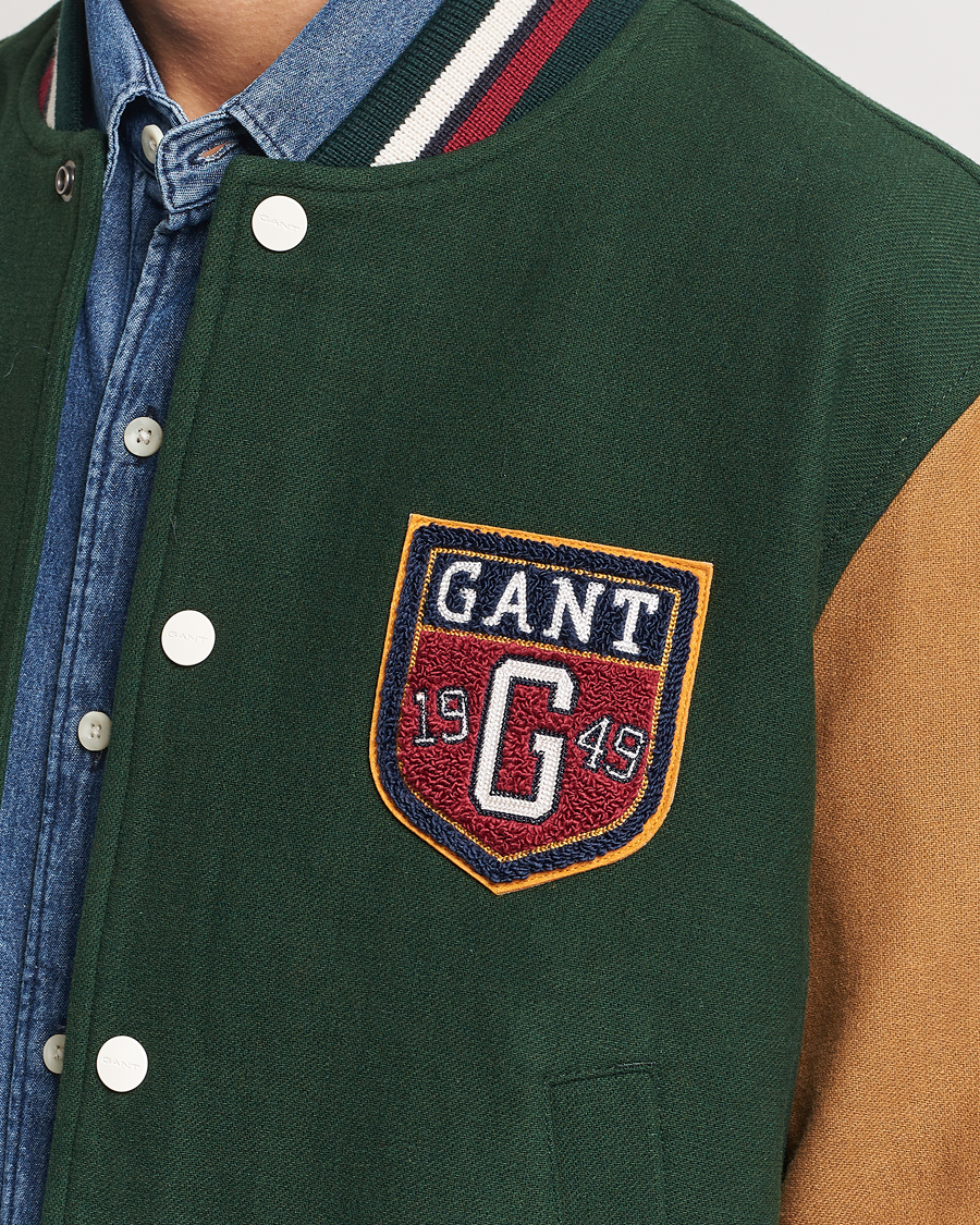 Herr | Jackor | GANT | Wool Varisty Jacket Tartan Green