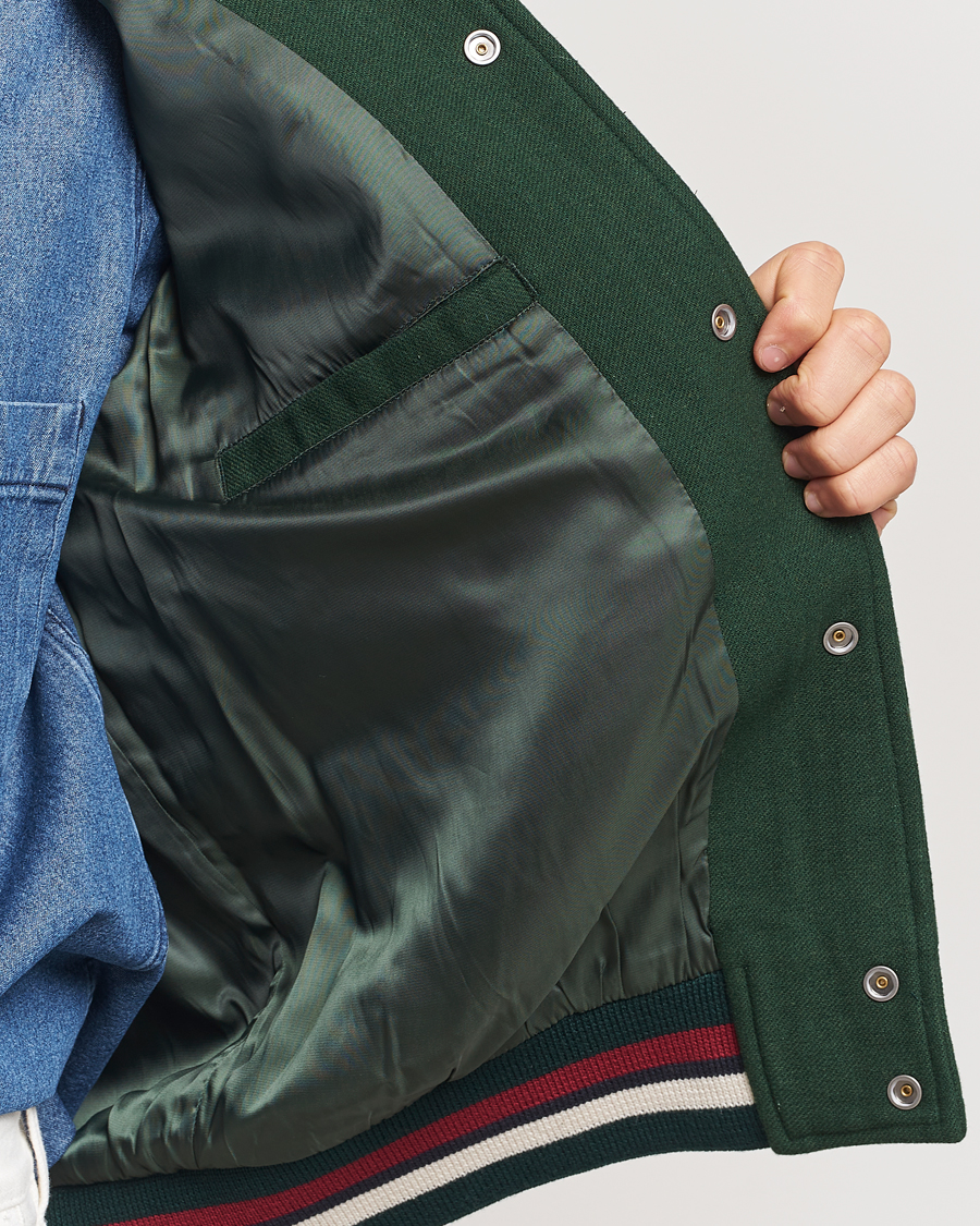 Herr | Jackor | GANT | Wool Varisty Jacket Tartan Green