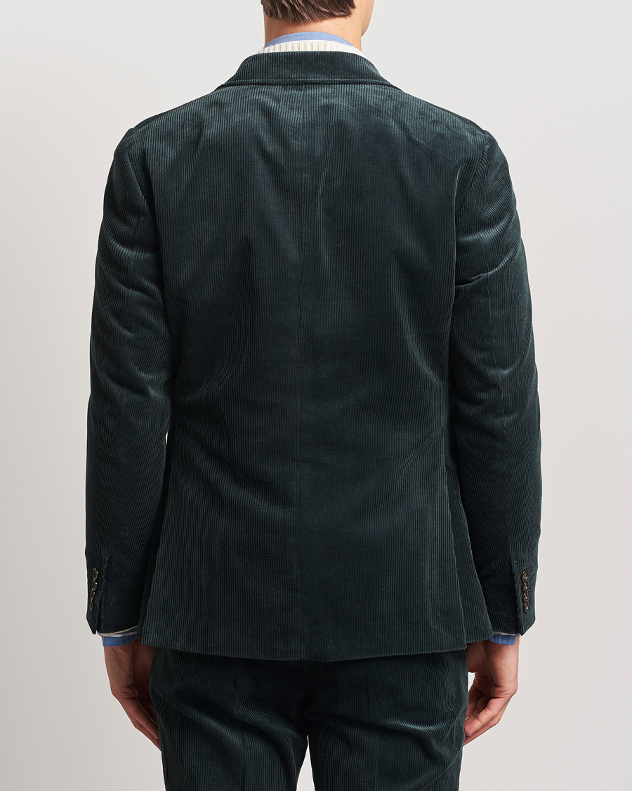 Herr | Kavajer | Gant | Slim Corduroy Suit Jacket Tartan Green