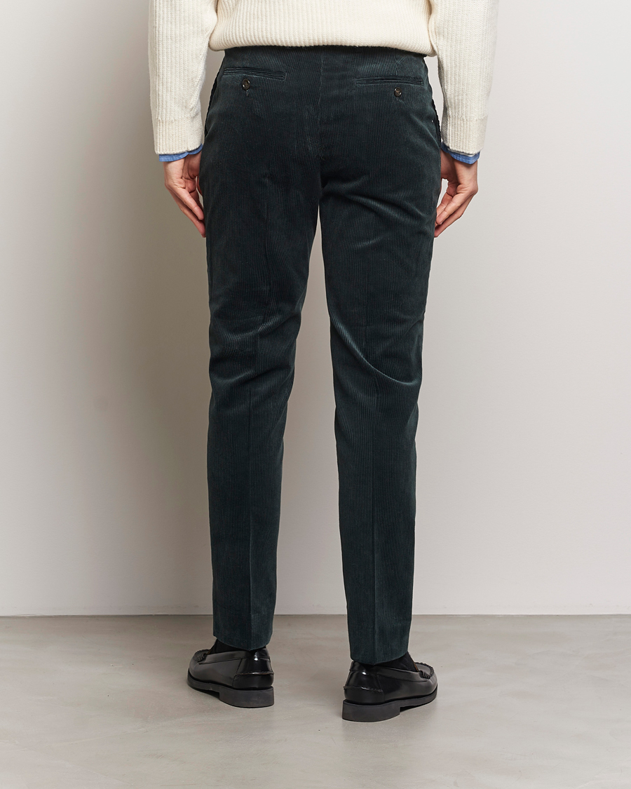 Herr | Byxor | Gant | Slim Corduroy Suit Trousers Tartan Green