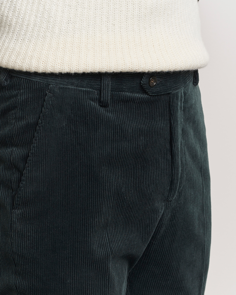 Herr | Byxor | Gant | Slim Corduroy Suit Trousers Tartan Green