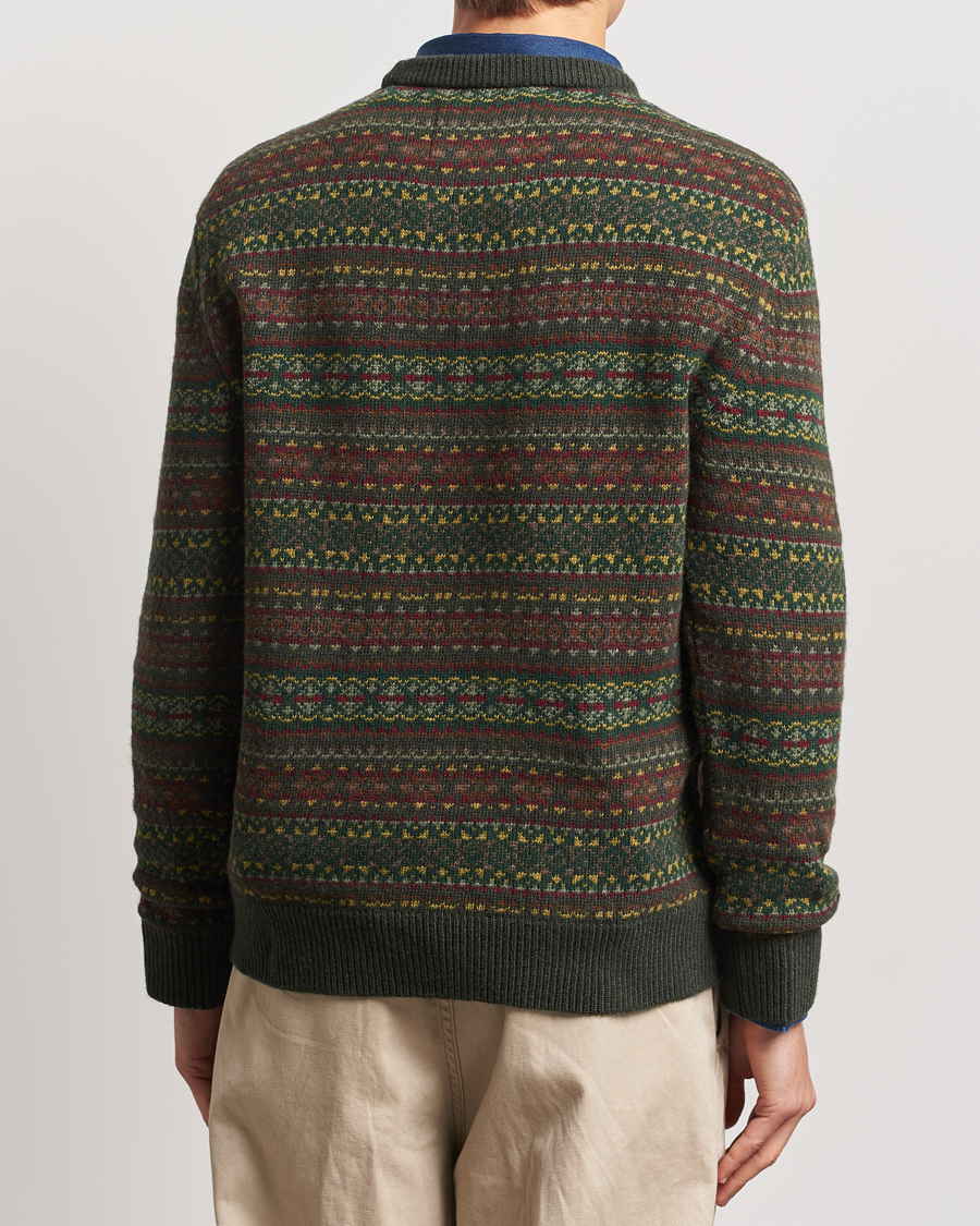 Herr | Tröjor | GANT | Wool Fairisle Crew Neck Sweater Deepest Green