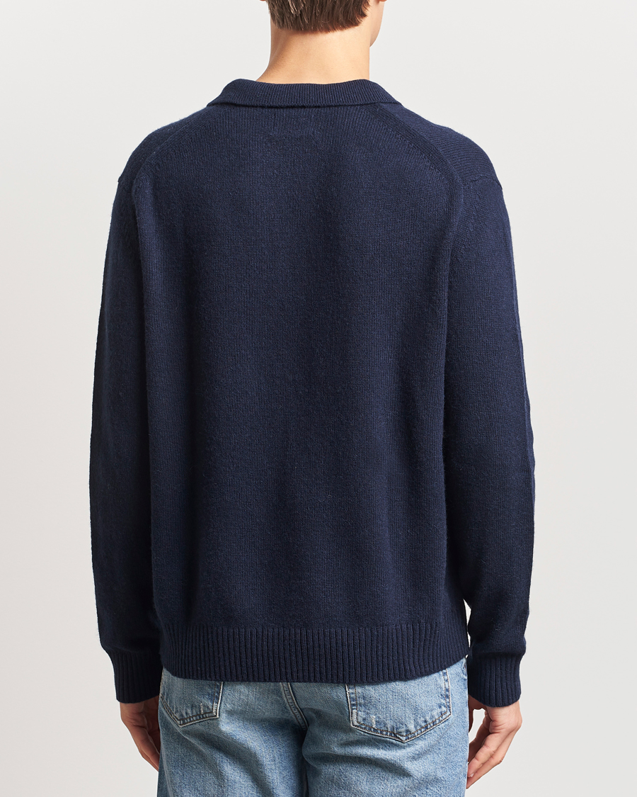 Herr | Tröjor | GANT | Knitted Wool Polo Evening Blue