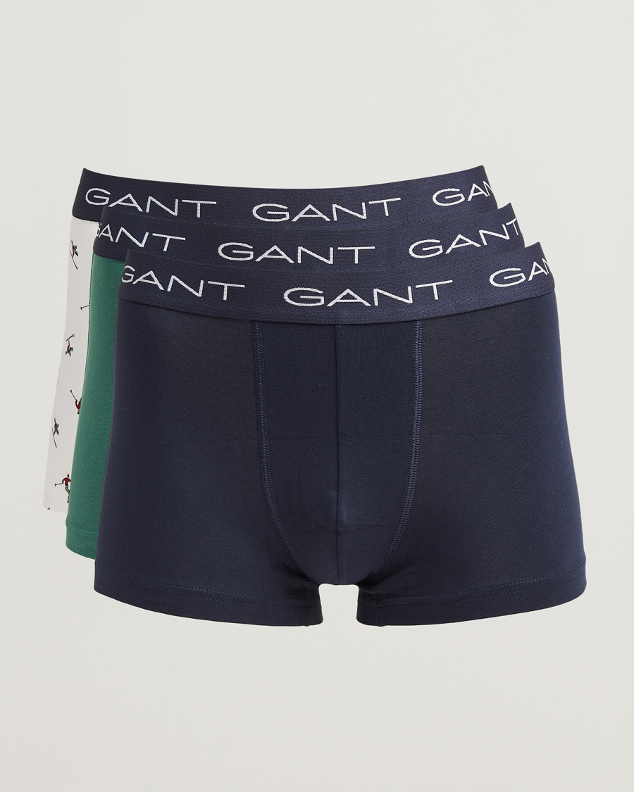 Herr | Underkläder | GANT | 3-Pack Trunk Boxer Black/White/Green
