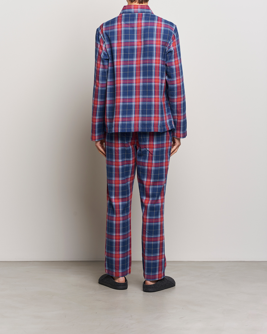 Herr | Pyjamas & Morgonrockar | GANT | Checked Flannel Pyjama Set Persian Blue