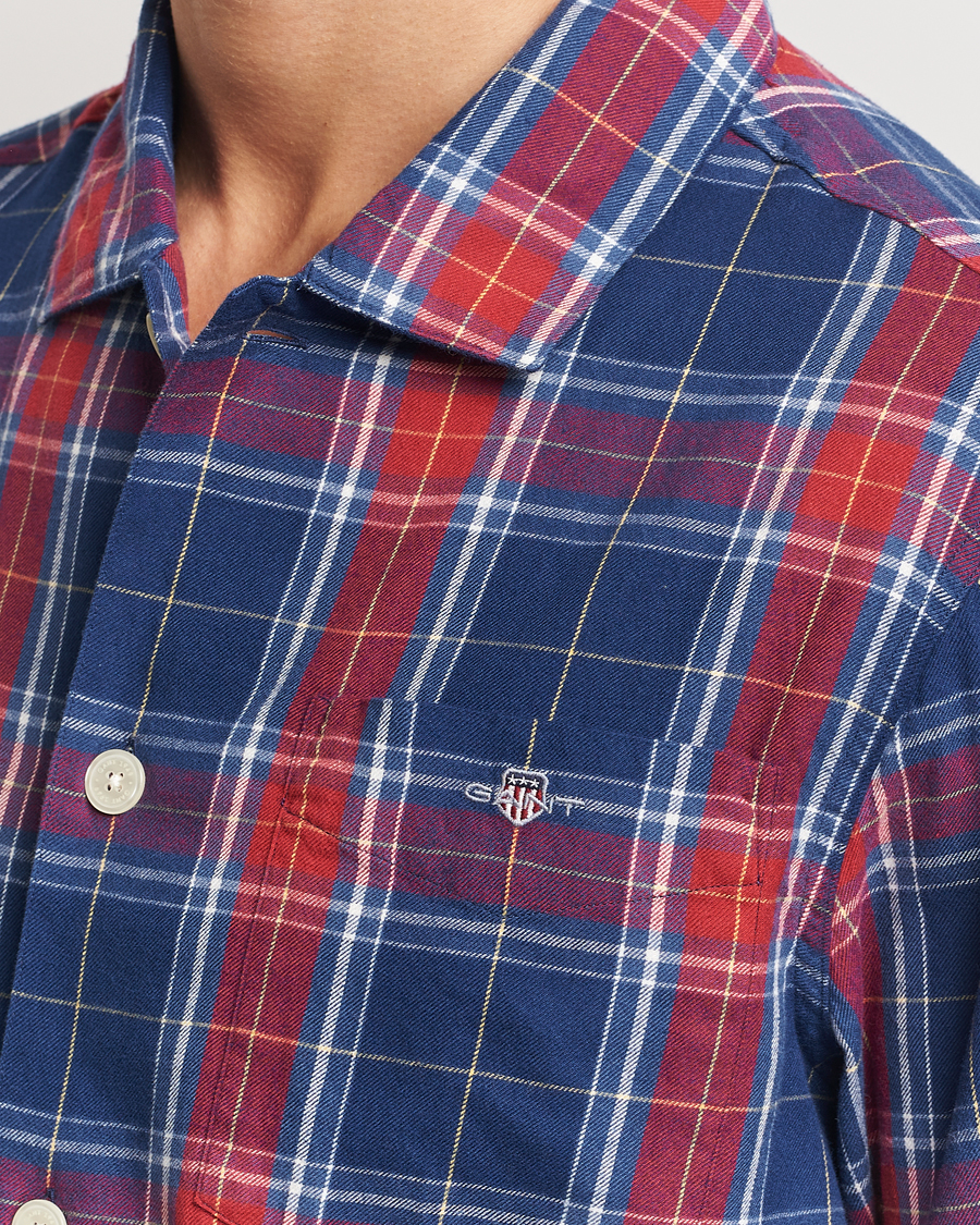 Herr | Pyjamas & Morgonrockar | GANT | Checked Flannel Pyjama Set Persian Blue