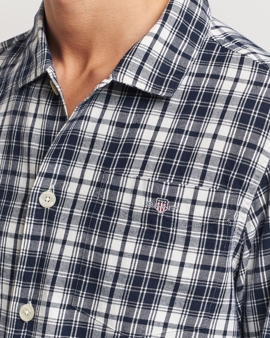 Herr | Pyjamas & Morgonrockar | GANT | Checked Flannel Pyjama Set Evening Blue