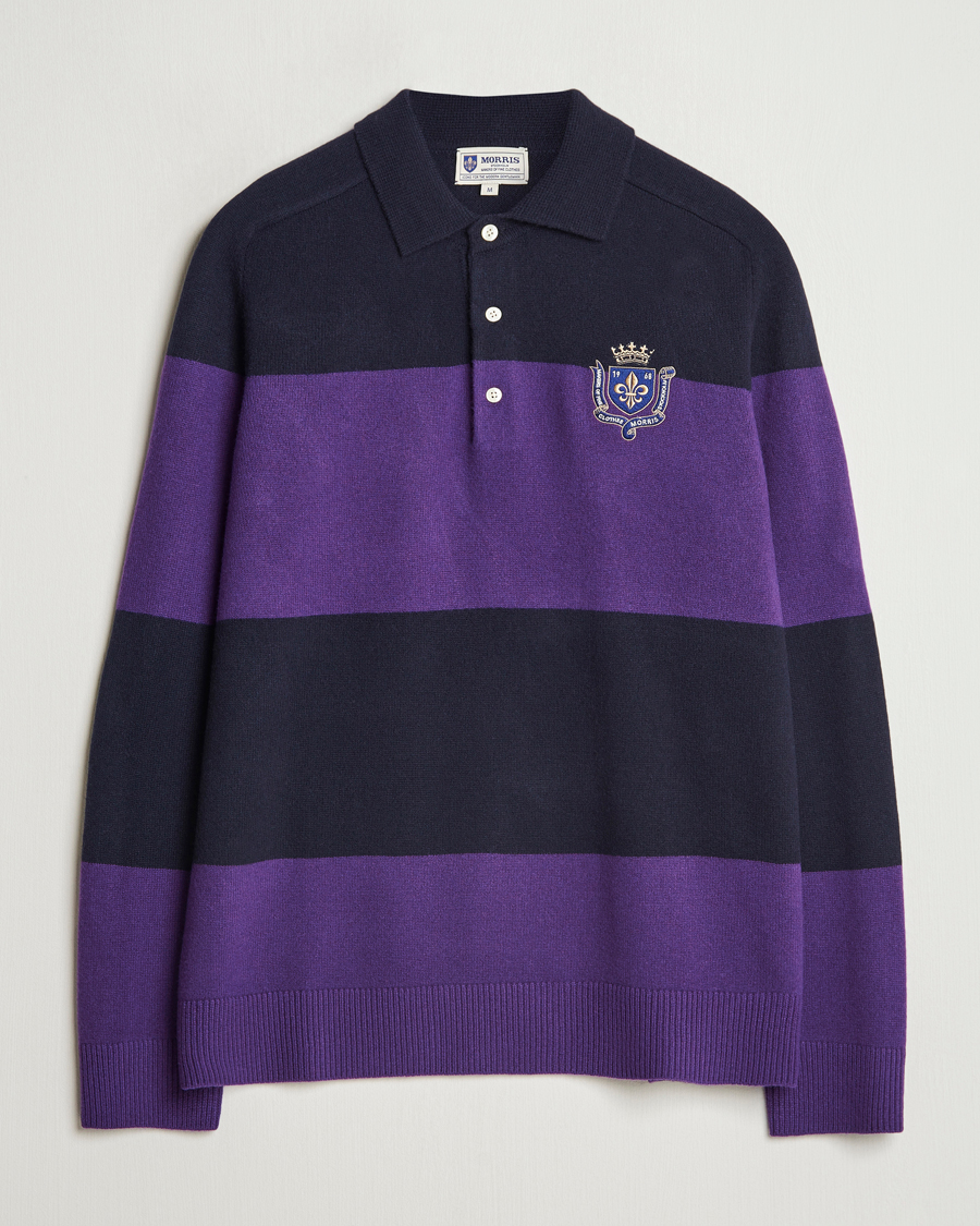 Herr | Tröjor | Morris | Frank Knitted Rugger Purple