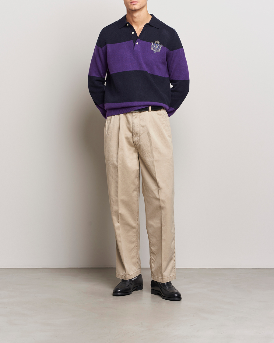 Herr | Tröjor | Morris | Frank Knitted Rugger Purple