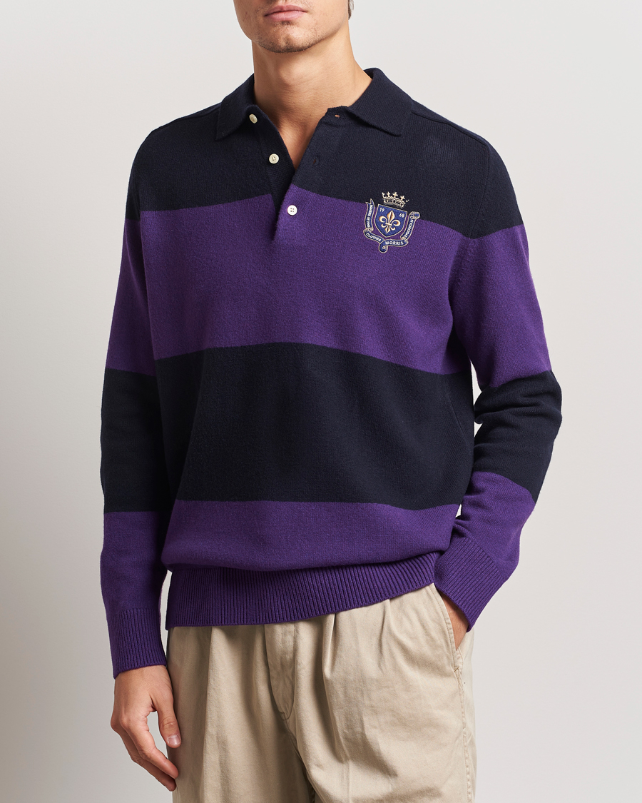 Herr | Tröjor | Morris | Frank Knitted Rugger Purple