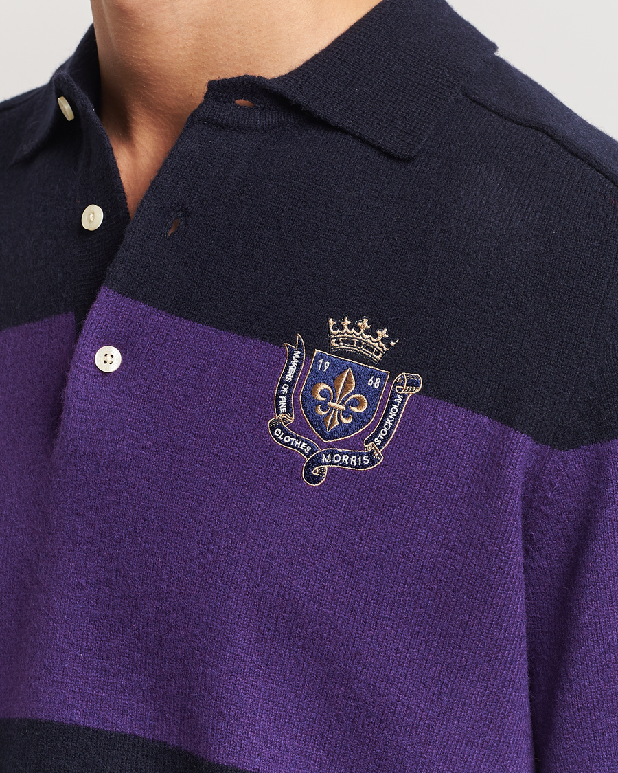 Herr | Tröjor | Morris | Frank Knitted Rugger Purple