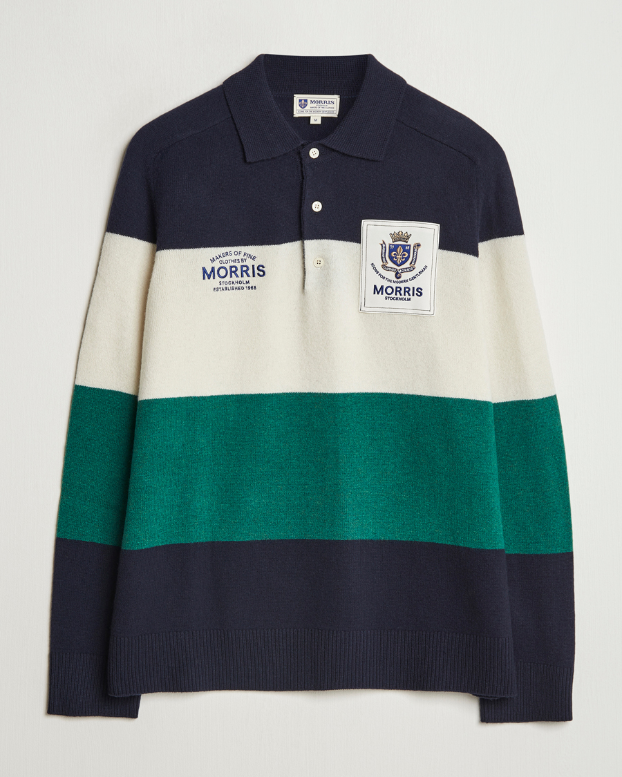 Herr | Tröjor | Morris | Frank Knitted Rugger Old Blue