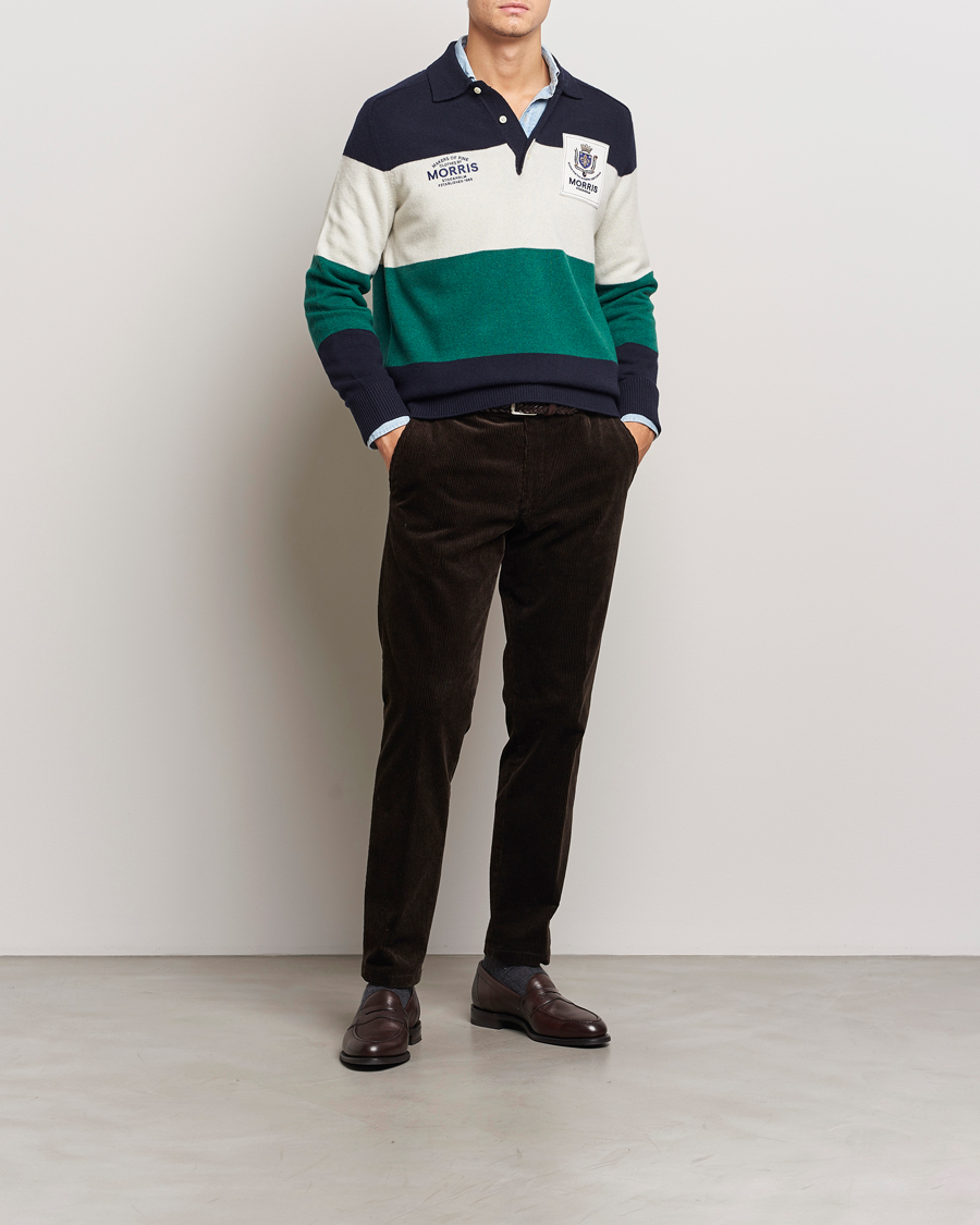 Herr | Tröjor | Morris | Frank Knitted Rugger Old Blue