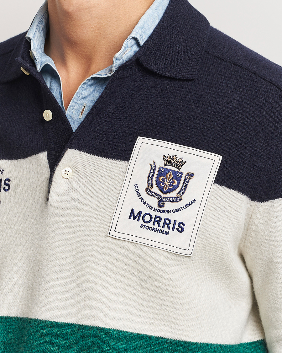 Herr | Tröjor | Morris | Frank Knitted Rugger Old Blue