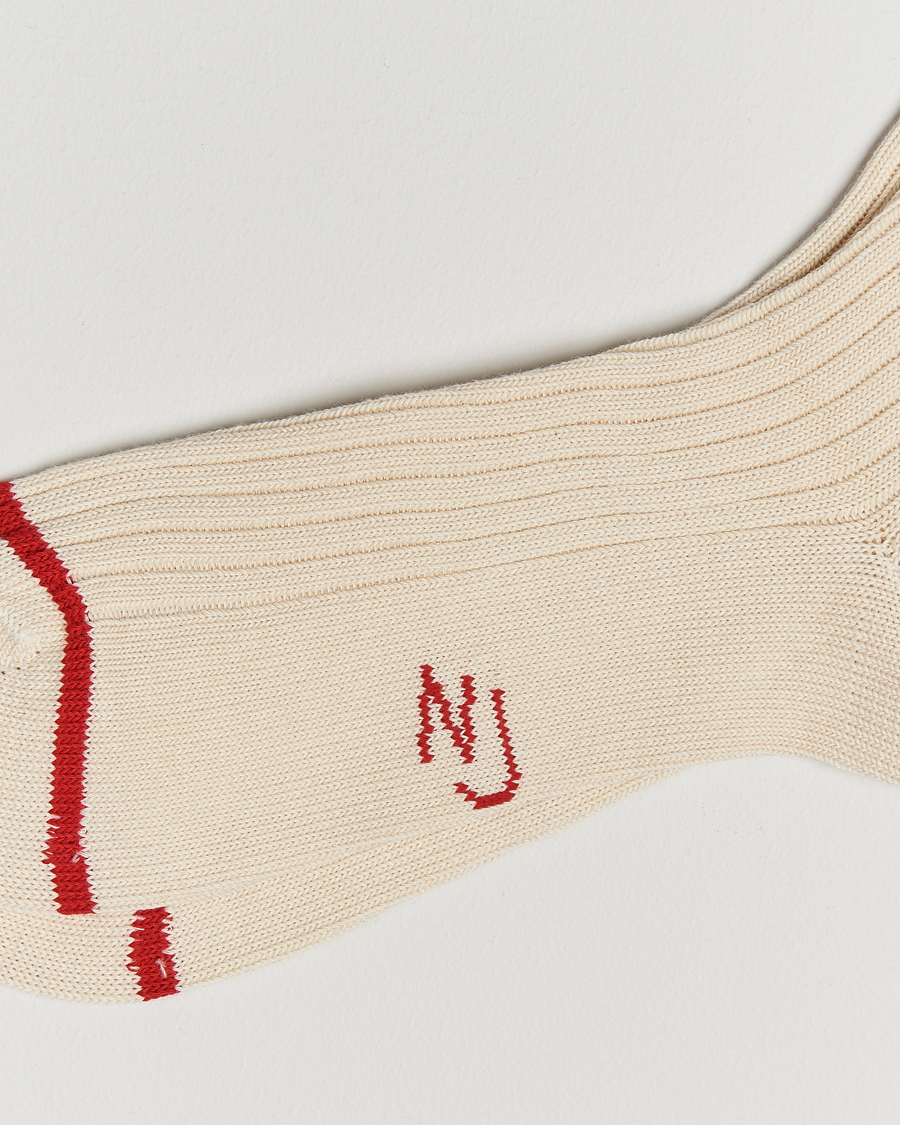 Herr | Underkläder | Nudie Jeans | Retro Tennis Socks Off White/Red