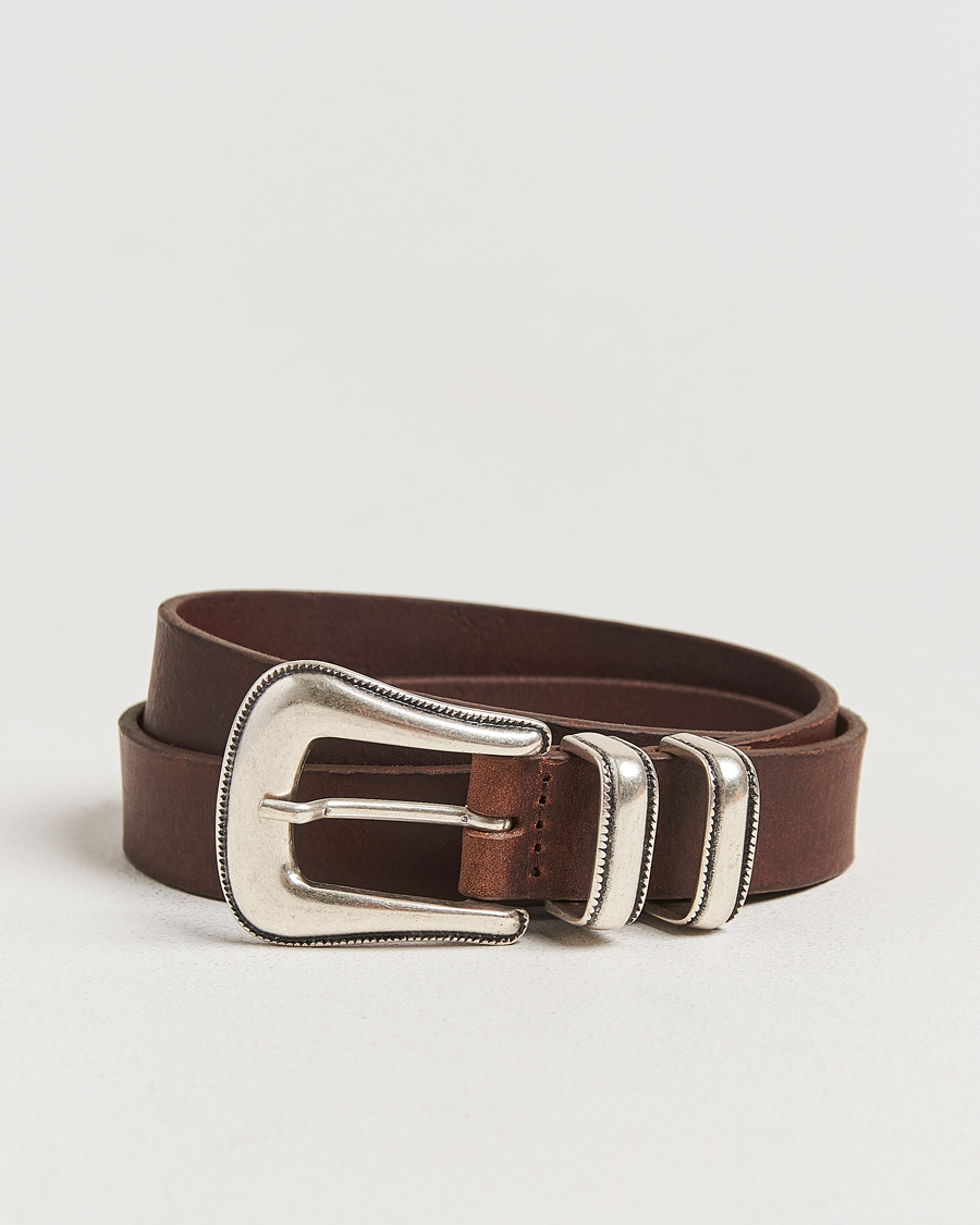 Herr | Bälten | Nudie Jeans | Western Silver Belt Dark Brown
