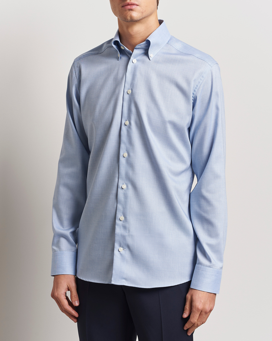 Herr | Skjortor | Eton | Slim Fit Wrinkle Free Oxford Shirt Light Blue