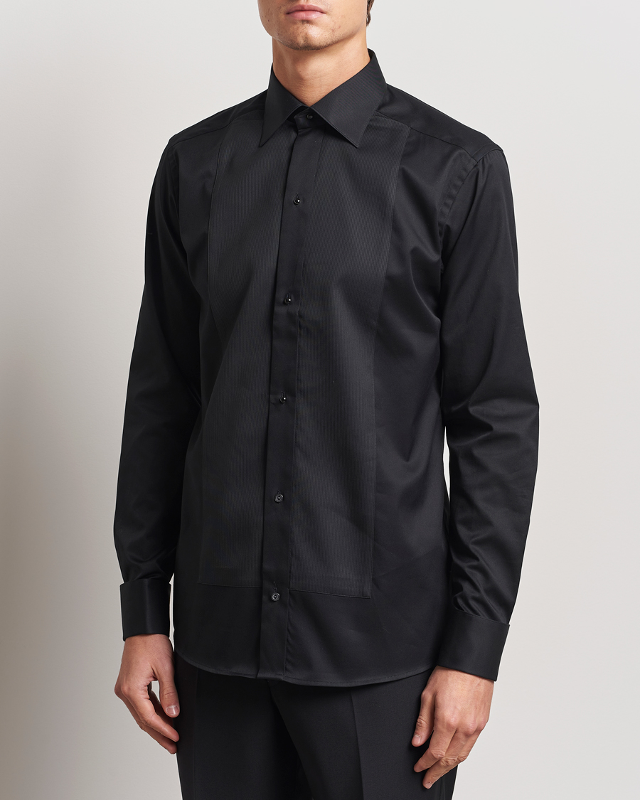 Herr | Skjortor | Eton | Slim Fit Plissé Tuxedo Shirt Black