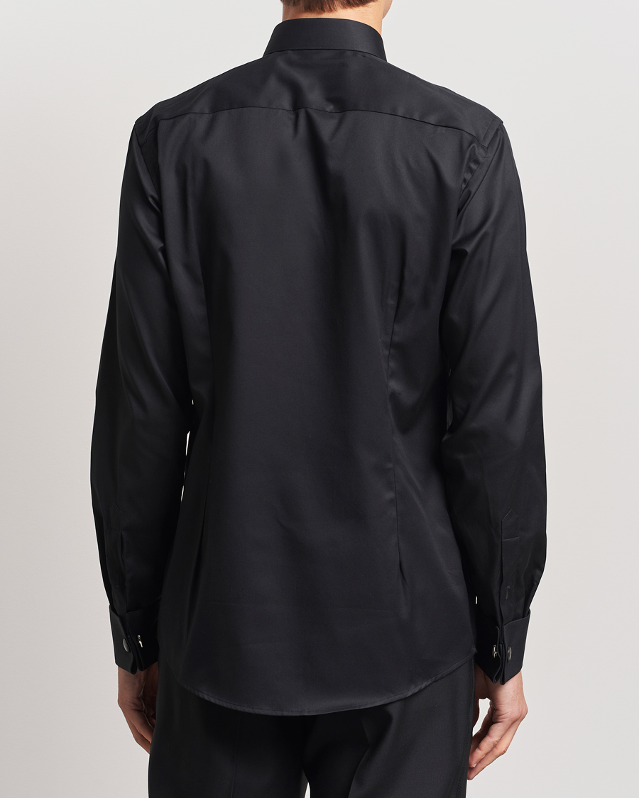 Herr | Skjortor | Eton | Slim Fit Plissé Tuxedo Shirt Black