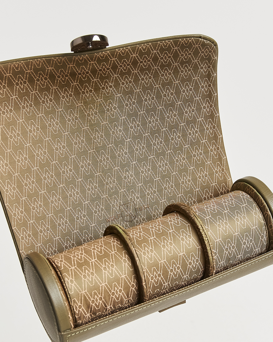 Herr | Klock- & smyckesetuin | WOLF | Triple Watch Roll Earth Olive