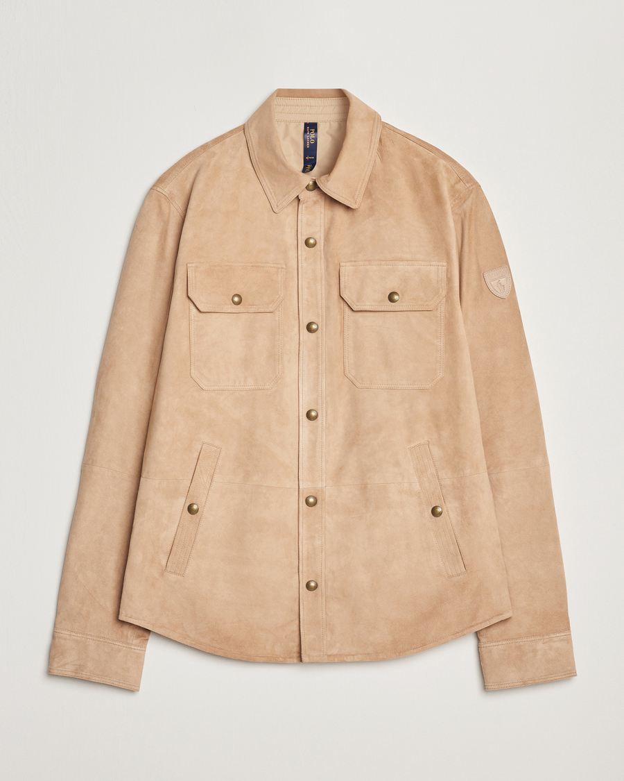 Herr | Jackor | Polo Ralph Lauren | Reversible Lined Suede Shirt Jacket Khaki/Grey