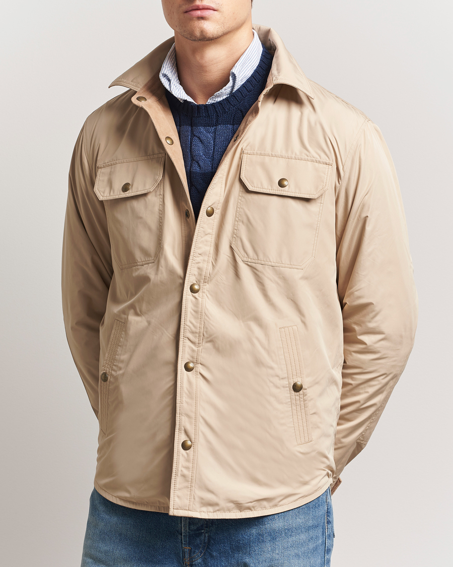 Herr | Jackor | Polo Ralph Lauren | Reversible Lined Suede Shirt Jacket Khaki/Grey