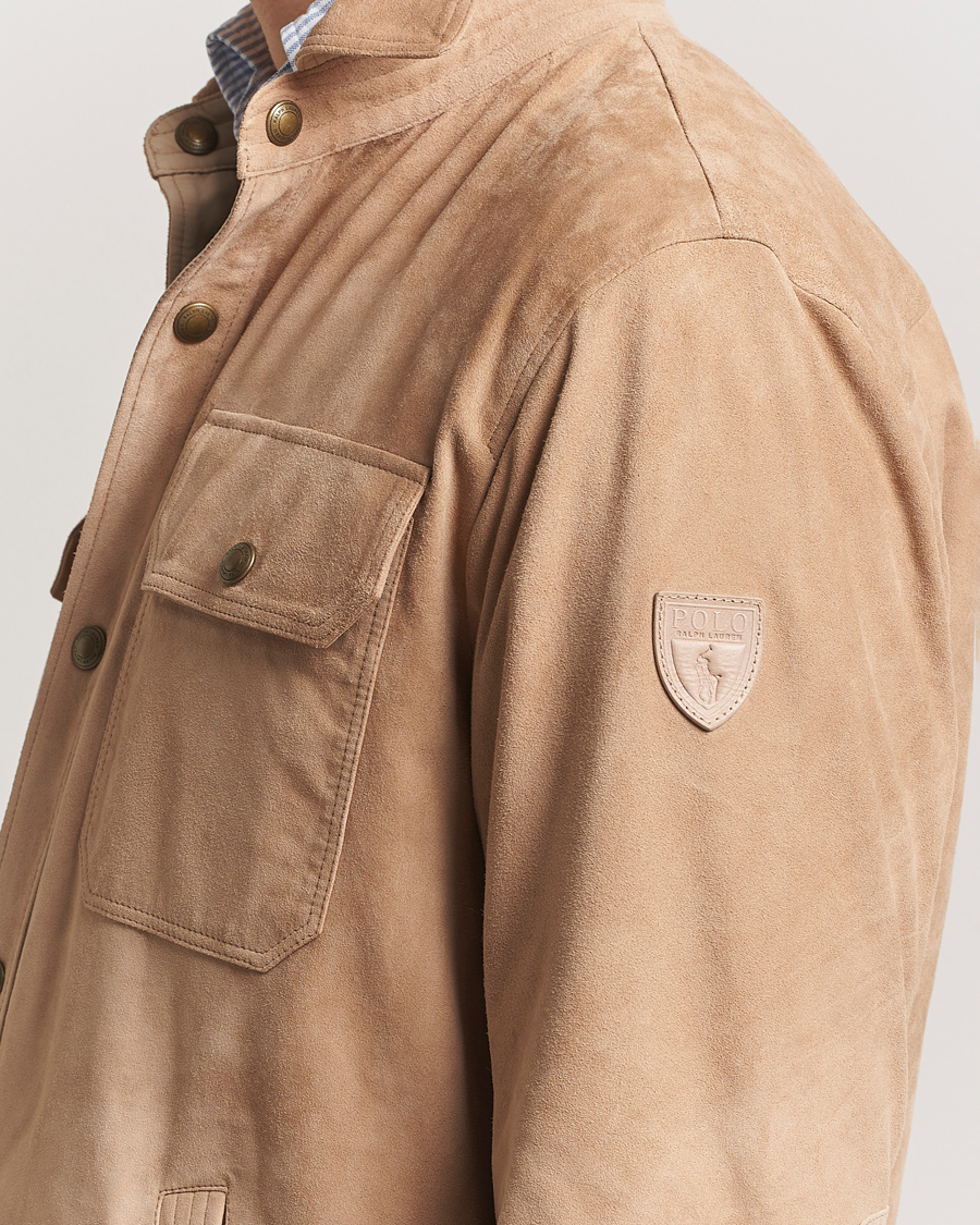 Herr | Jackor | Polo Ralph Lauren | Reversible Lined Suede Shirt Jacket Khaki/Grey