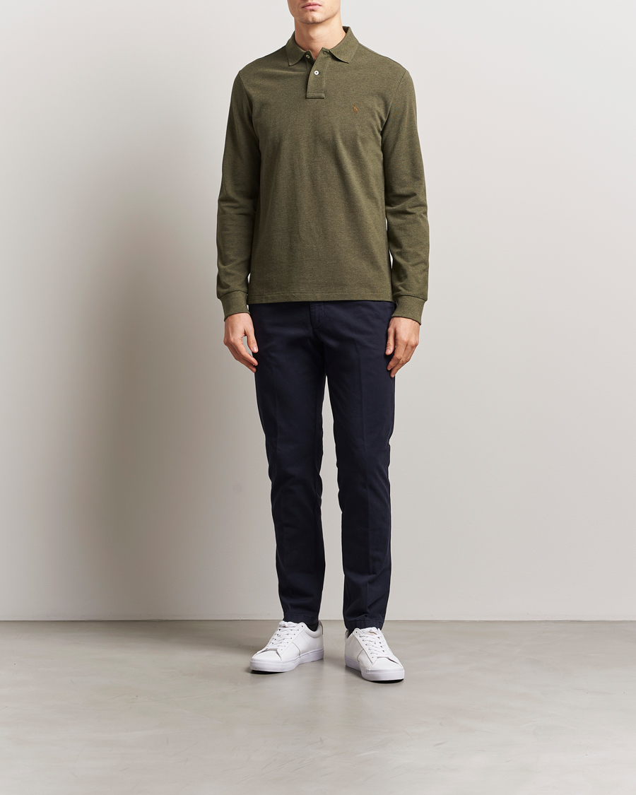 Herr | Tröjor | Polo Ralph Lauren | Custom Slim Fit Long Sleeve Polo Service Green