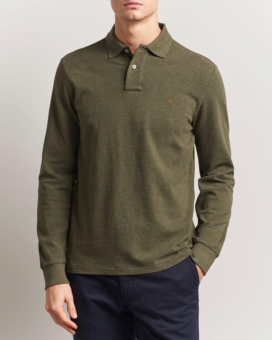 Herr | Tröjor | Polo Ralph Lauren | Custom Slim Fit Long Sleeve Polo Service Green