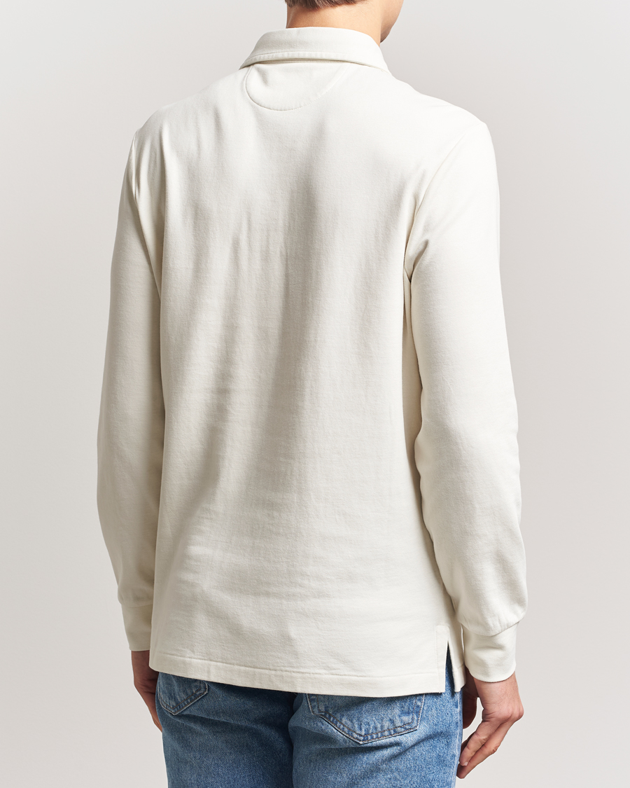 Herr | Pikéer | Polo Ralph Lauren | Double Knit Long Sleeve Polo Parchment Cream
