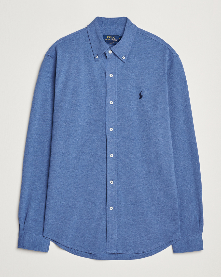 Herr | Skjortor | Polo Ralph Lauren | Featherweight Mesh Shirt Faded Royal Heahter