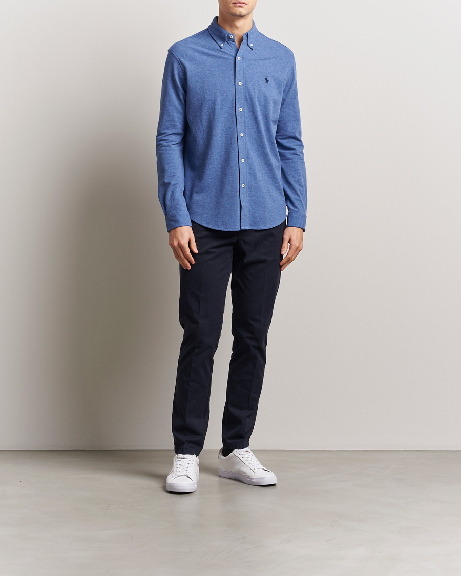 Herr | Skjortor | Polo Ralph Lauren | Featherweight Mesh Shirt Faded Royal Heahter