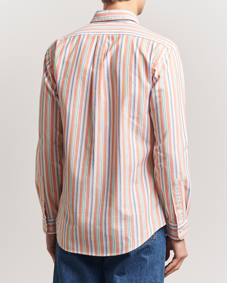 Herr | Skjortor | Polo Ralph Lauren | Custom Fit Striped Oxford Shirt Orange/White