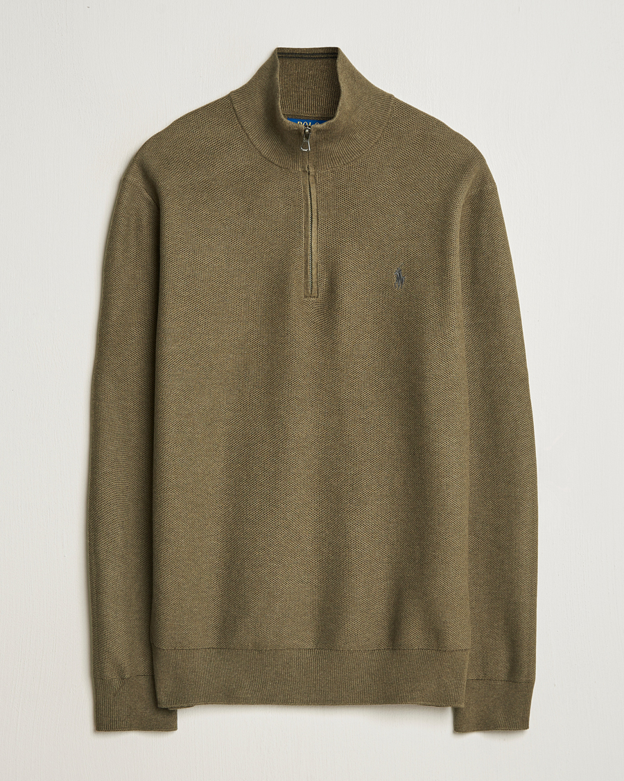 Herr | Tröjor | Polo Ralph Lauren | Textured Half-Zip Cargo Olive Heahter