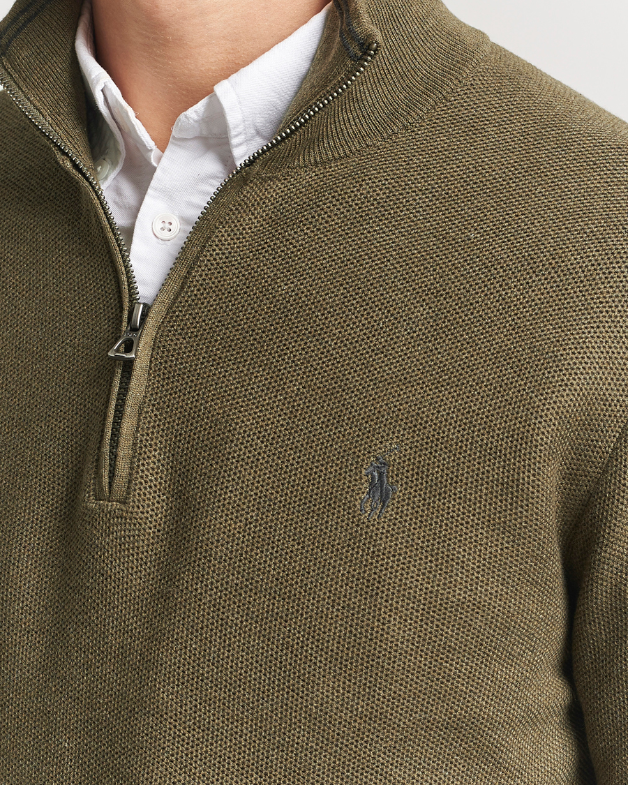 Herr | Tröjor | Polo Ralph Lauren | Textured Half-Zip Cargo Olive Heahter