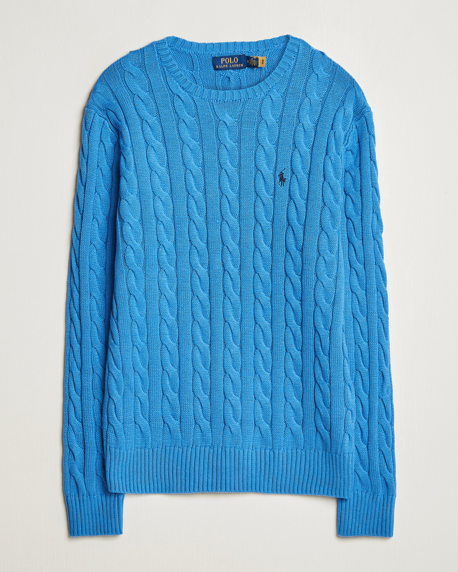 Herr | Tröjor | Polo Ralph Lauren | Cotton Cable Pullover Blue Orbit