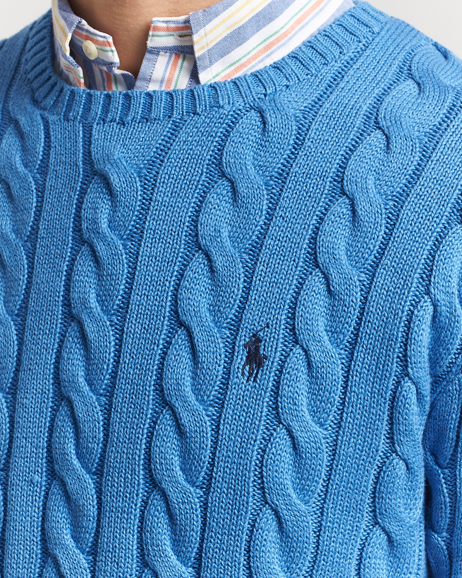 Herr | Tröjor | Polo Ralph Lauren | Cotton Cable Pullover Blue Orbit