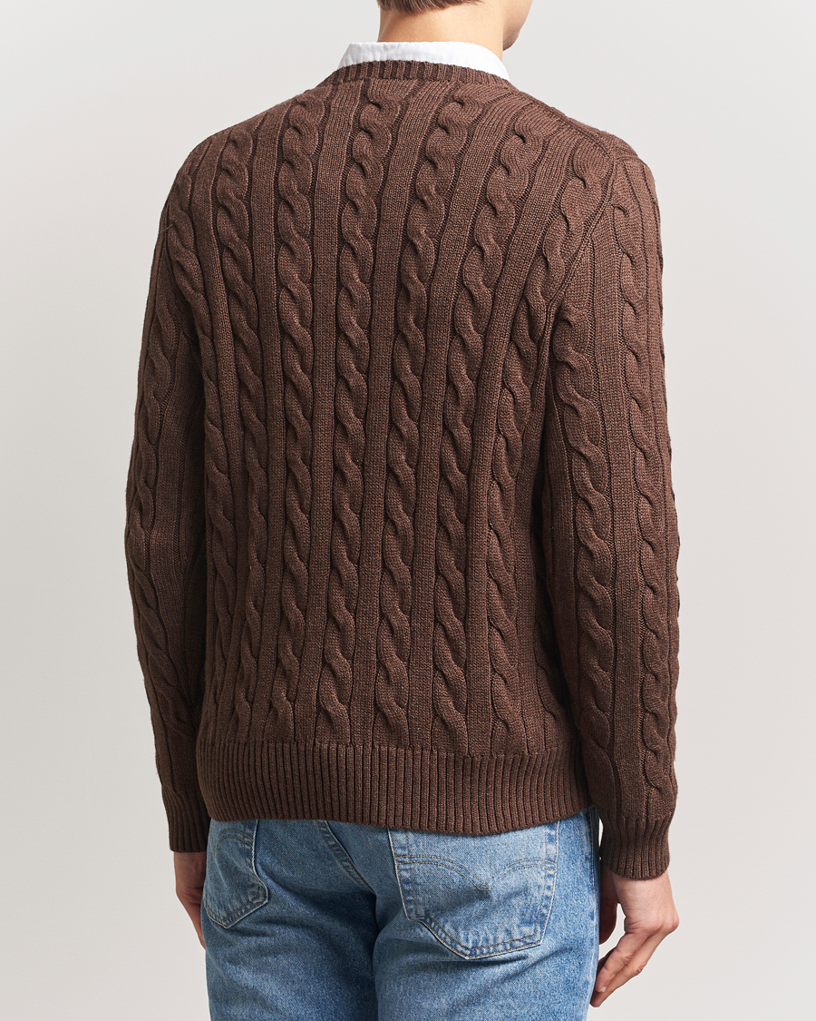 Herr | Tröjor | Polo Ralph Lauren | Cotton Cable Pullover Dark Roast Melange
