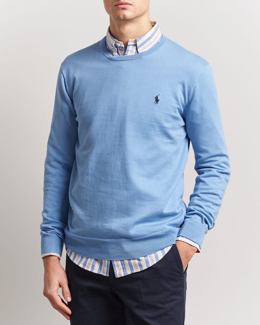 Herr | Tröjor | Polo Ralph Lauren | Cotton Crew Neck Sweater Sky Blue