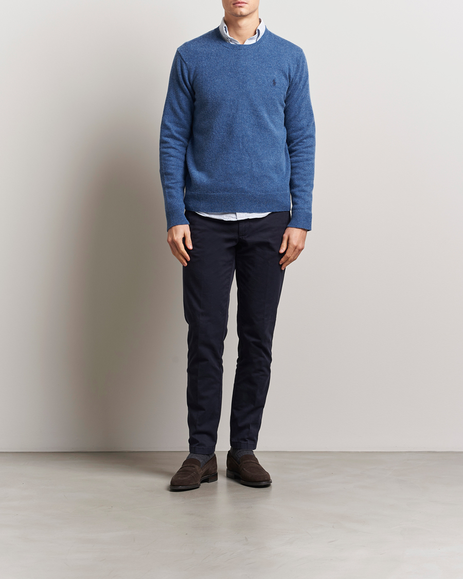 Herr | Tröjor | Polo Ralph Lauren | Cotton/Wool Pullover Blue Salt Heather