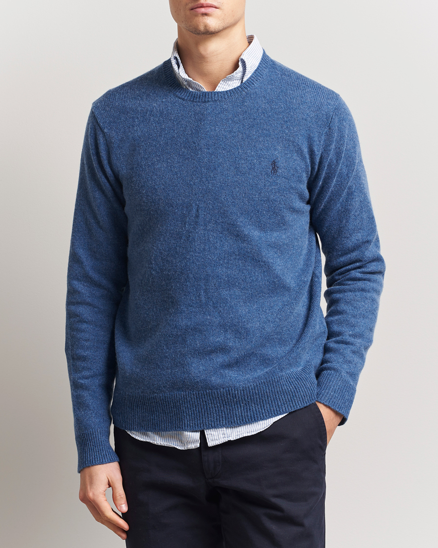 Herr | Tröjor | Polo Ralph Lauren | Cotton/Wool Pullover Blue Salt Heather