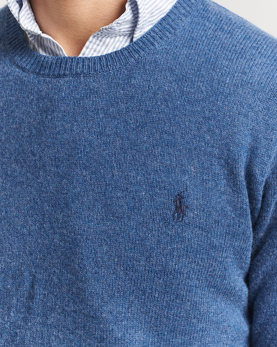 Herr | Tröjor | Polo Ralph Lauren | Cotton/Wool Pullover Blue Salt Heather