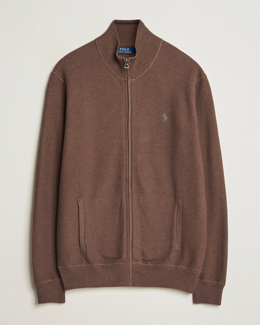 Herr | Tröjor | Polo Ralph Lauren | Textured Full-Zip Dark Roast Melange