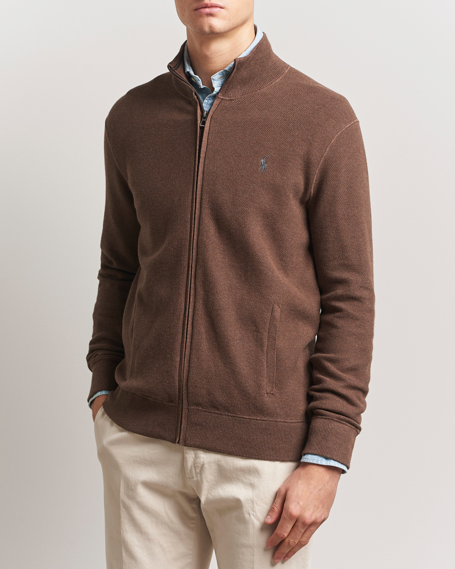 Herr | Tröjor | Polo Ralph Lauren | Textured Full-Zip Dark Roast Melange