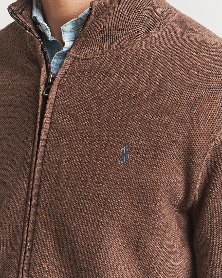 Herr | Tröjor | Polo Ralph Lauren | Textured Full-Zip Dark Roast Melange