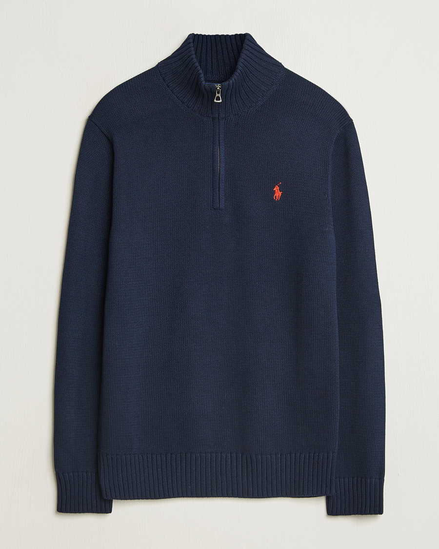Herr | Tröjor | Polo Ralph Lauren | Cotton Pullover Half Zip Hunter Navy