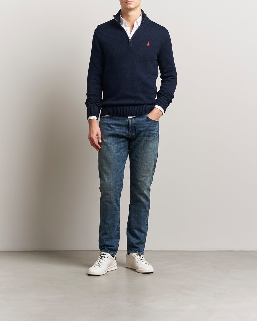 Herr | Tröjor | Polo Ralph Lauren | Cotton Pullover Half-Zip Hunter Navy