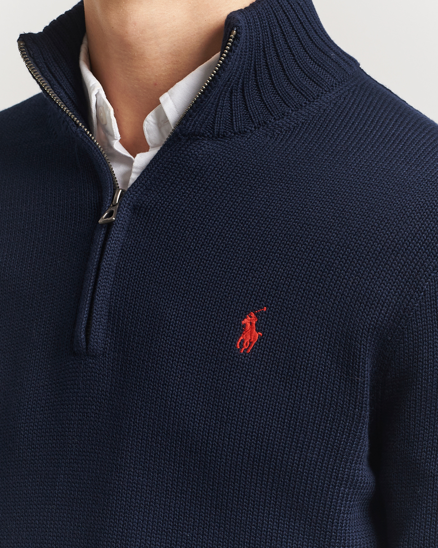 Herr | Tröjor | Polo Ralph Lauren | Cotton Pullover Half-Zip Hunter Navy