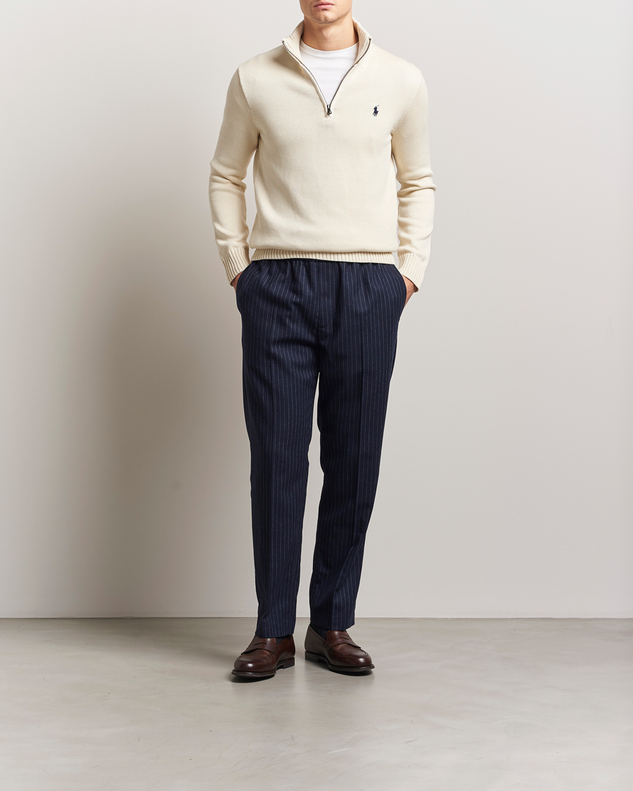 Herr | Tröjor | Polo Ralph Lauren | Cotton Pullover Half Zip Andover Cream