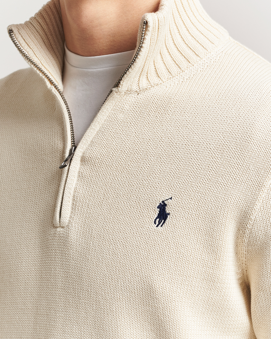 Herr | Tröjor | Polo Ralph Lauren | Cotton Pullover Half Zip Andover Cream
